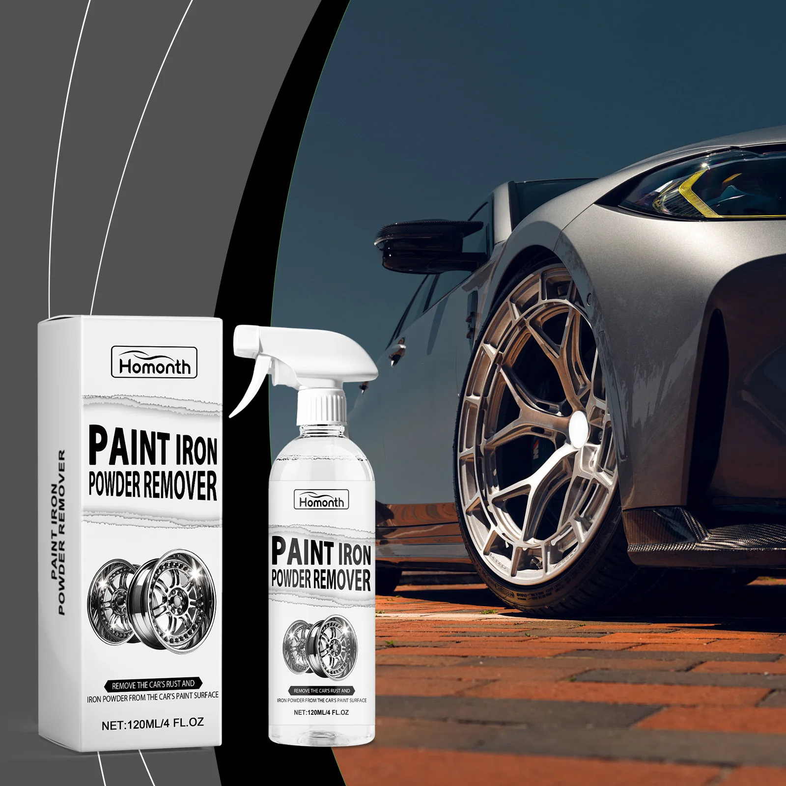 

Auto Wheel Rust Removal Cleaner - Forms Protective Layer, Reduces Oxide Deposits, Deep Cleans & Restores Wheel Gloss