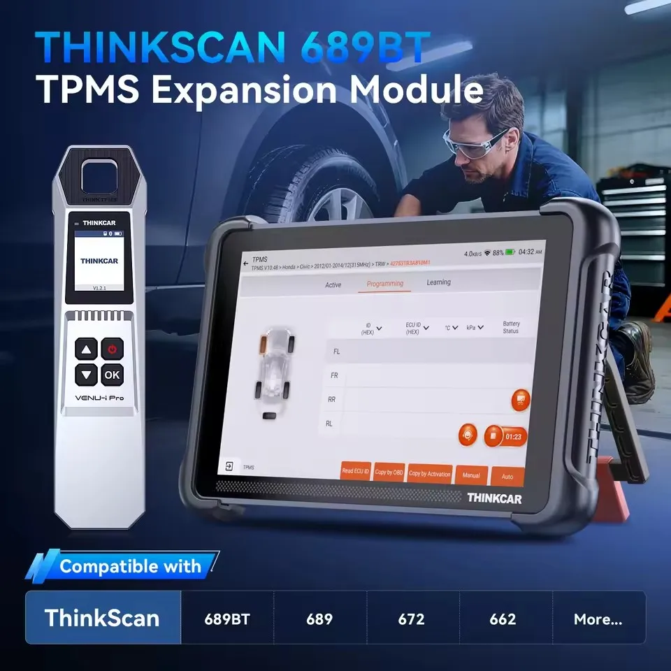 2025 New THINKCAR VENU-I PRO TPMS Tire Pressure Diagnostic Tool 315MHz/433MHz Sensor Programming Work with THINKTOOL/689BT