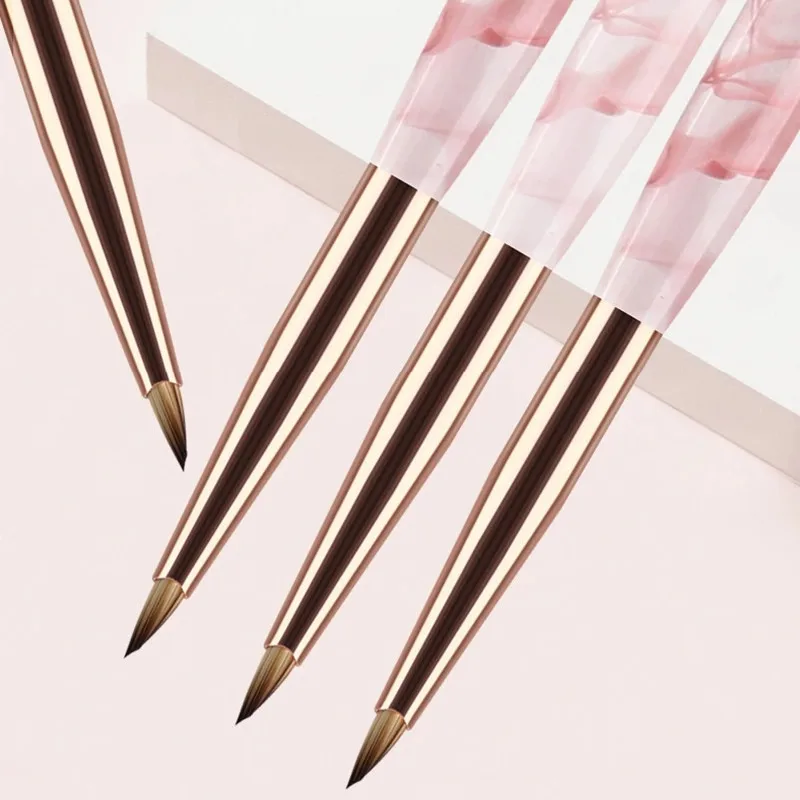 1PCS Triangular Petal Nail Brush Acrylic Nail Art Liner Brush Stripes Grid Flower Painting Drawing PenManicure Tools