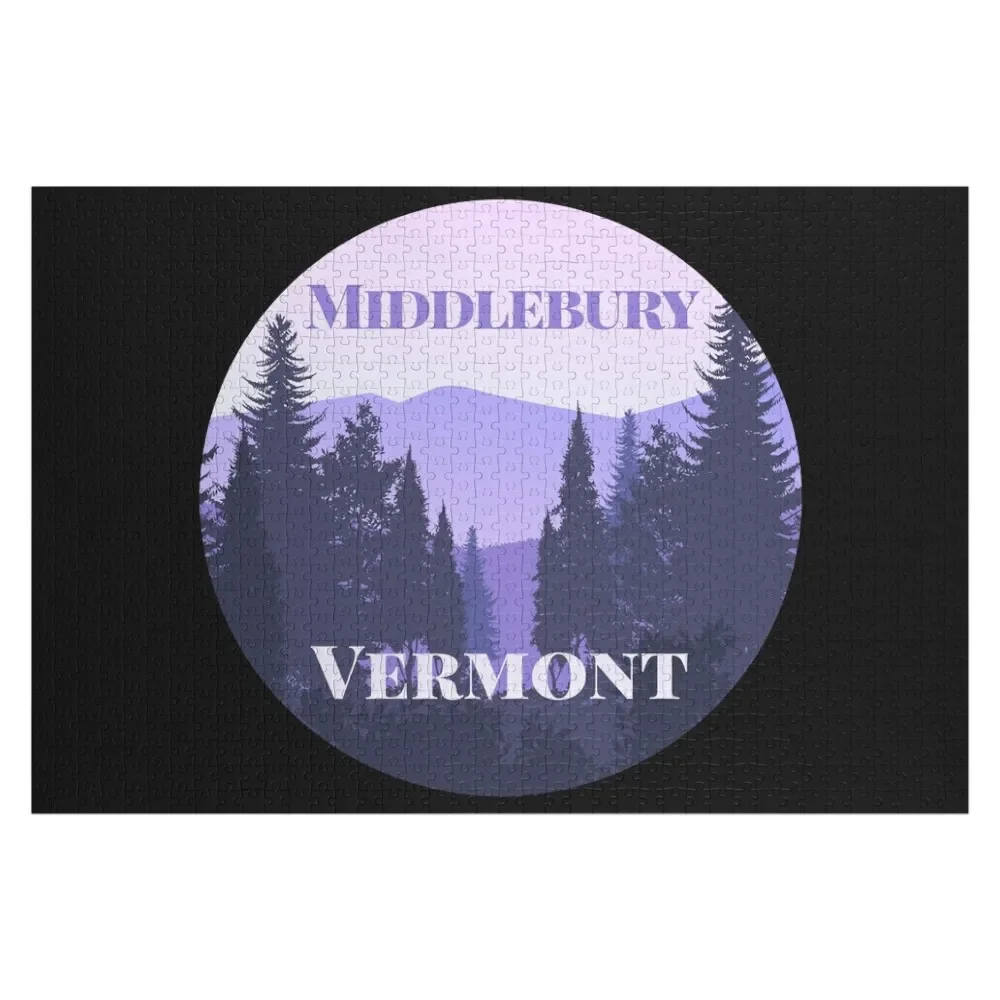 

Миддбери, Вермонт, головоломка, индивидуальный подарок для детей, настраиваемый подарок с именем, деревянная игрушка, индивидуальный пазл