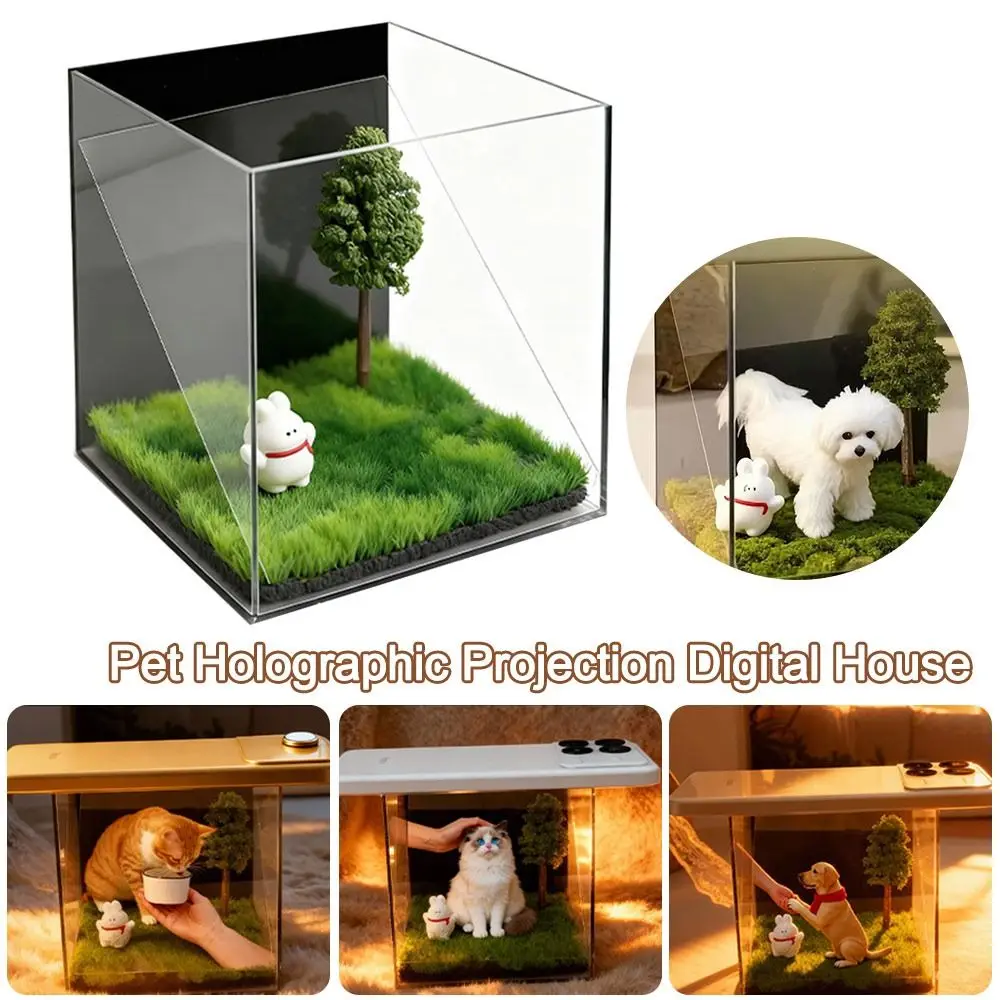 

Pet Holographic Projection Digital House Acrylic 3D Pets Souvenir Box Memorial Keepsake for Cat Dog Eternal Memory Display Case