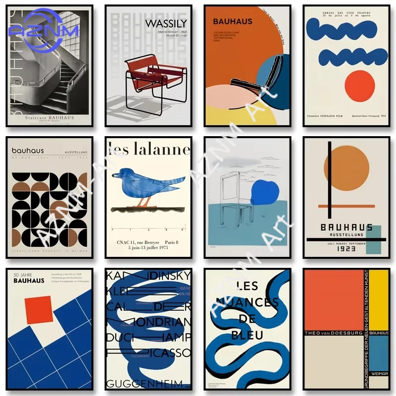 

1 шт. Геометрический постер в стиле Баухаус, минималистичная абстрактная картина на холсте для современного домашнего декора