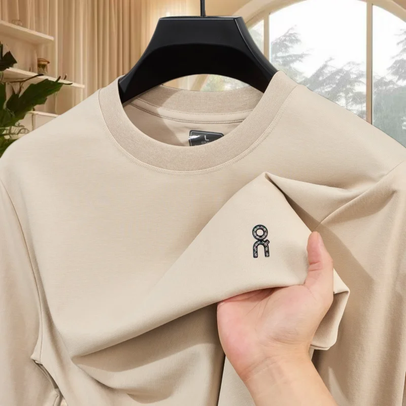 2026 Original Marken-T-Shirt mit exquisitem Buchstabenrelief und Rundhalsausschnitt, modisch für Herren, Frühling und Herbst, heiß begehrt, bequem, langärmlig