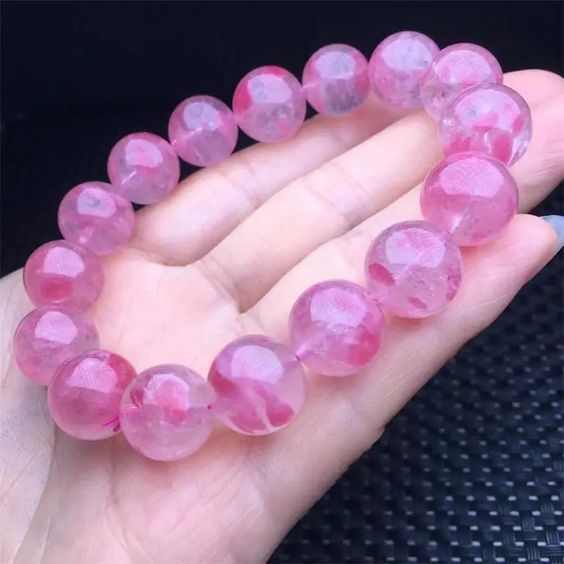 12MM Natural Rhodonite Bracelet Men Women Colorful Charm Yoga Healing Bangles Fashion Handmade Gift 1PCS