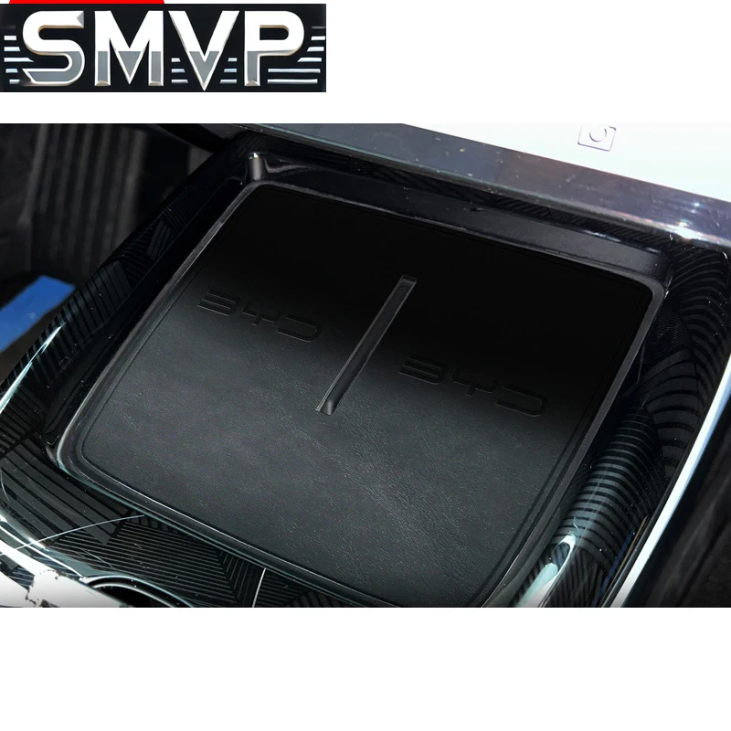 يصلح ل BYD ختم ATTO 4 2024 2023 سيارة التصميم بولي Leather الجلود فتحة الباب حصيرة مسند الذراع صندوق الغبار الزخرفية حصيرة كأس فتحة الملحقات