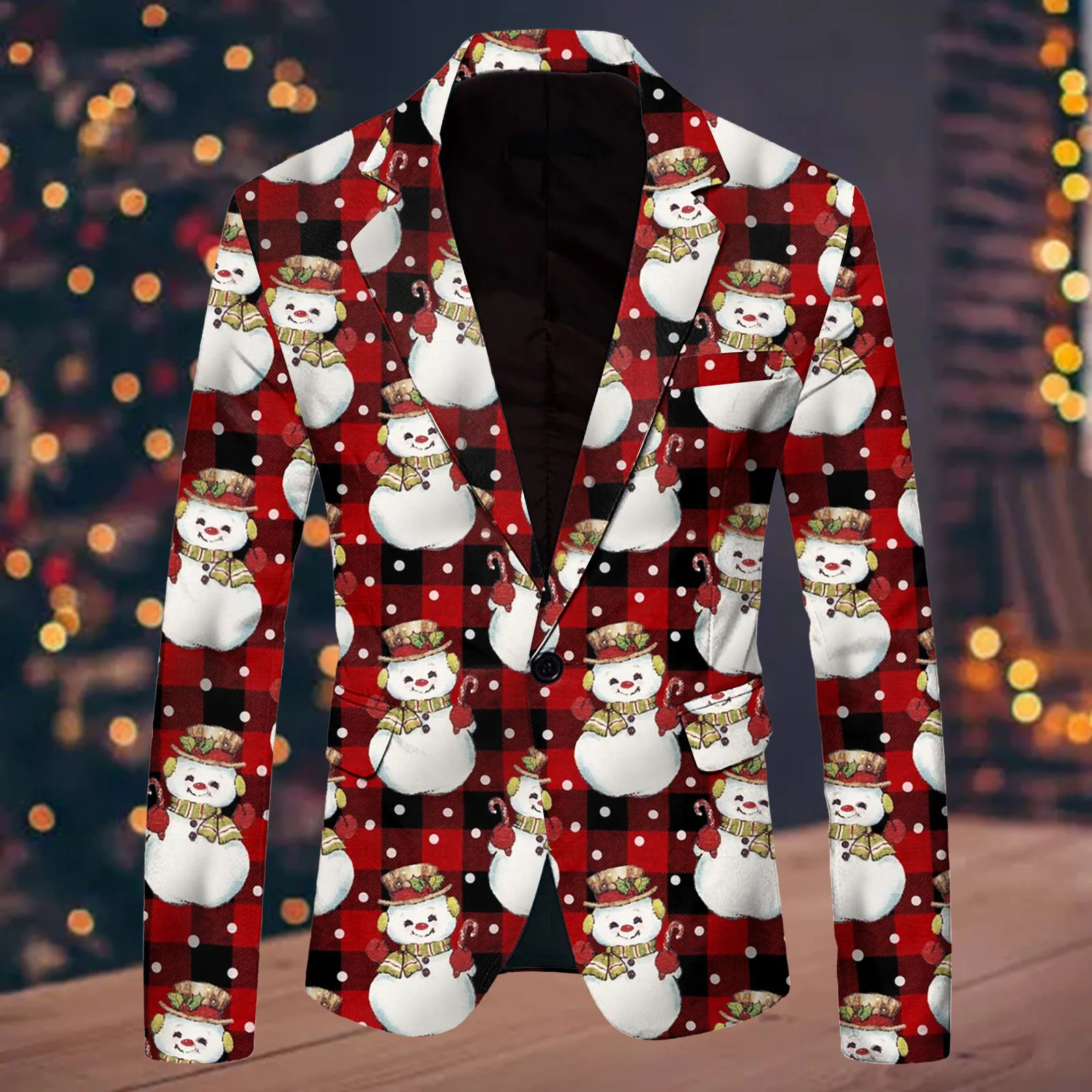 Fashion Santa Claus Print Suit Jacket Men\'s Christmas Coat Autumn Winter New Men Blazer Jackets For Men Christmas Party Jackets