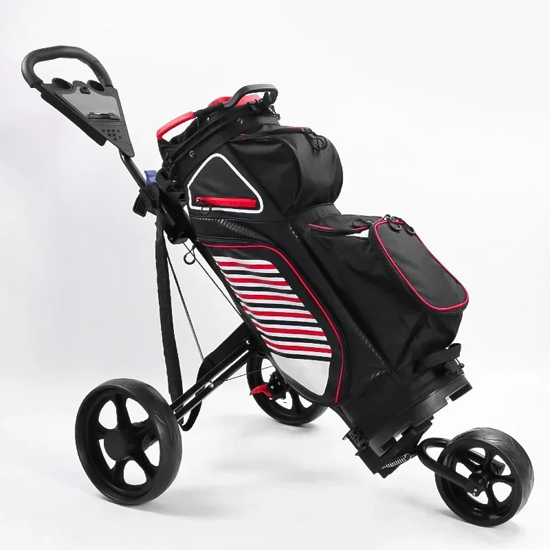 Selling Lightweight Aluminum Golf Hand Push Trolley Golf Cart Trolley 3 Wheels Golf Push Cart