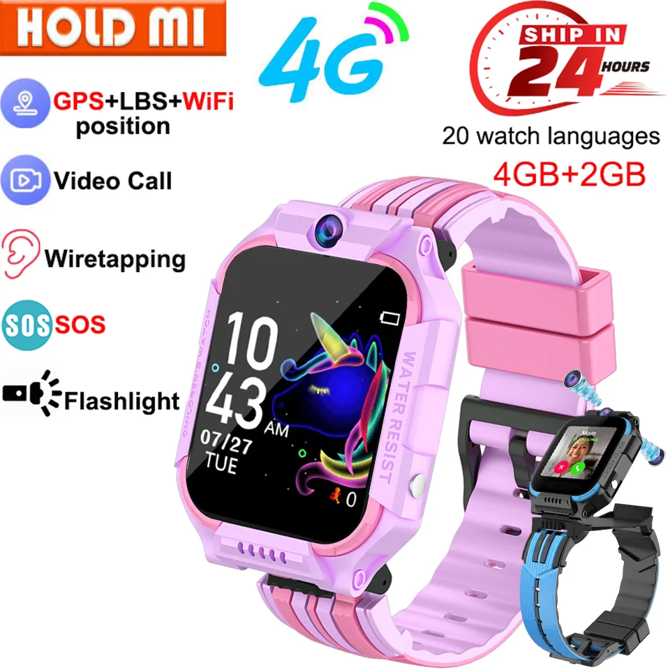 For XIAOMI 4G SmartWatch Kids GPS WIFI VideoCall SOS IP67Waterproof Child Smartwatch Camera Monitor