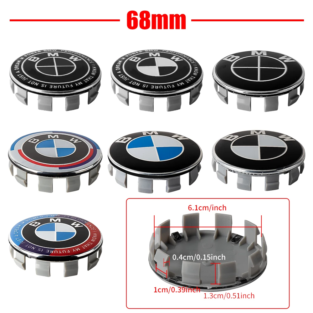 4pcs Car Rim Cover Wheel Hub Center Caps Badge for BMW M M1 M2 M3 E36 E46 E90 E60 F10 F30 E39 F20 E87 E92 G30 X5 E70 E91 G20 X1