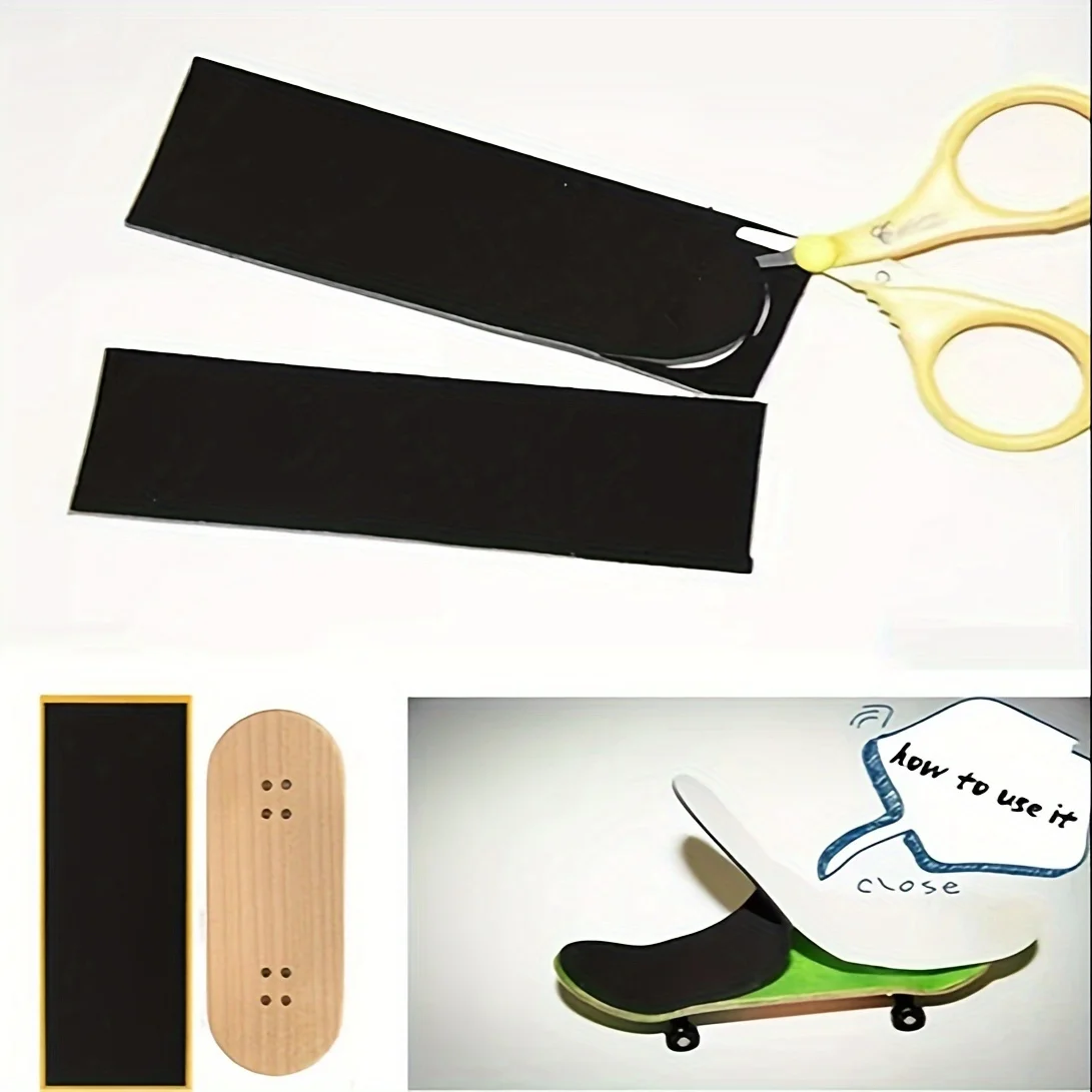 8/12/24/36 Stück/Set Schwarzes Ungeschnittenes Fingerboard-Deck-Klebeband Rutschfeste 38mmx110mm Schaumstoff-Griffbänder für Skateboard-Fingerboards – Detail 4