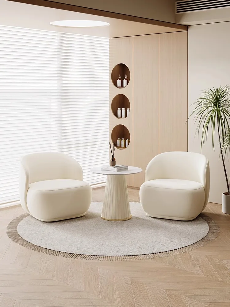 Red de salón de belleza, sofá individual rojo, área de recepción, reunión, descanso, sofá, silla, combinación de sofá pequeño, tela de microfibra