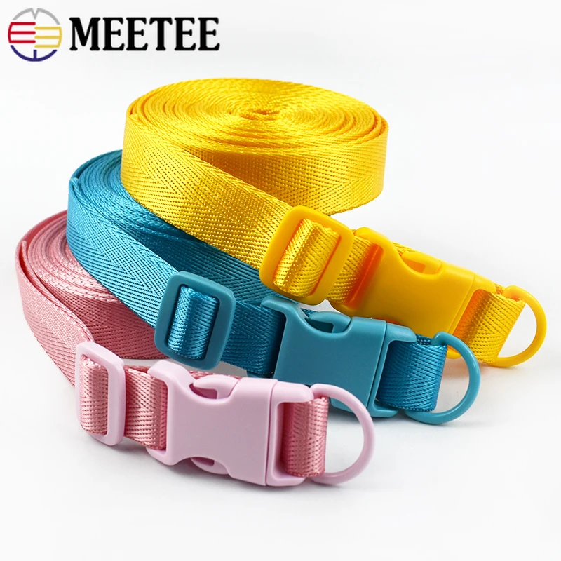 

1-5Sets 20/25mm Colored Nylon Webbing with Plastic Release Buckles Backpack Straps Adjust D Ring Clasp DIY Sewing Accessories