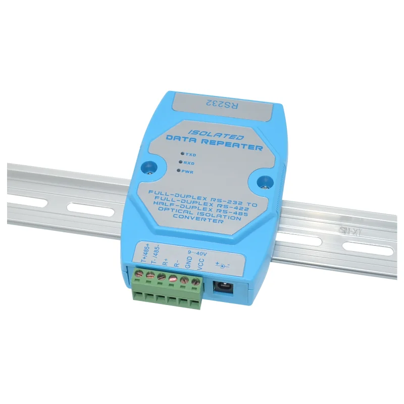 RS232 RS485 RS422เครื่องแปลงแยกโฟโตอิเล็กทริกอุตสาหกรรมราง DIN-Rail แปลงสองทิศทางป้องกันฟ้าผ่าแบบแอคทีฟ