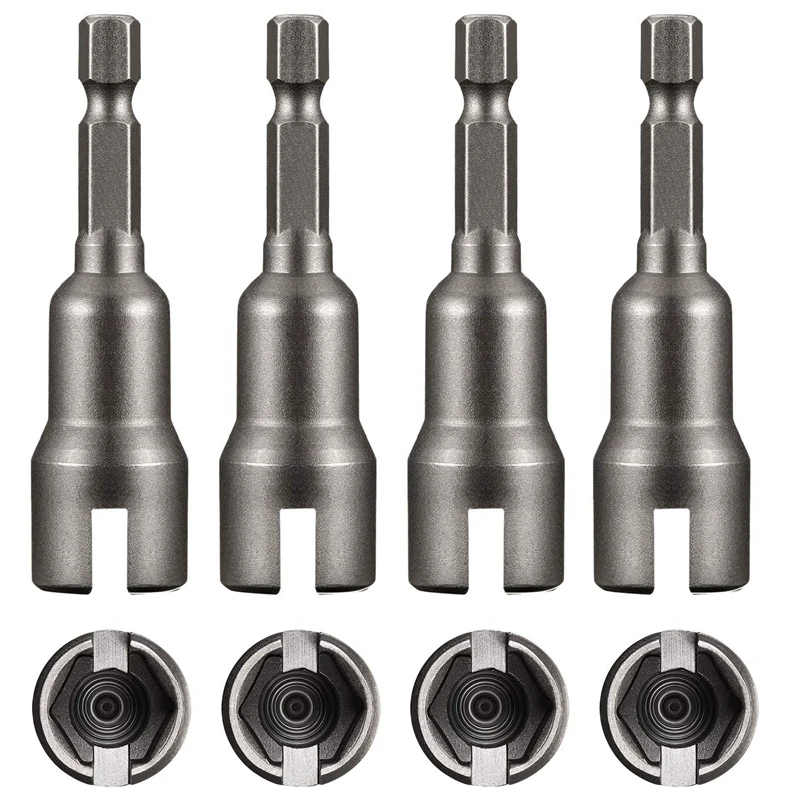 4Pcs Power Wing Nut Driver Set,Slot Wing Nuts Drill Bit Socket Wrenches Tools Set,1/4 Inch Hex Shank Drills Bits For Panel Nuts