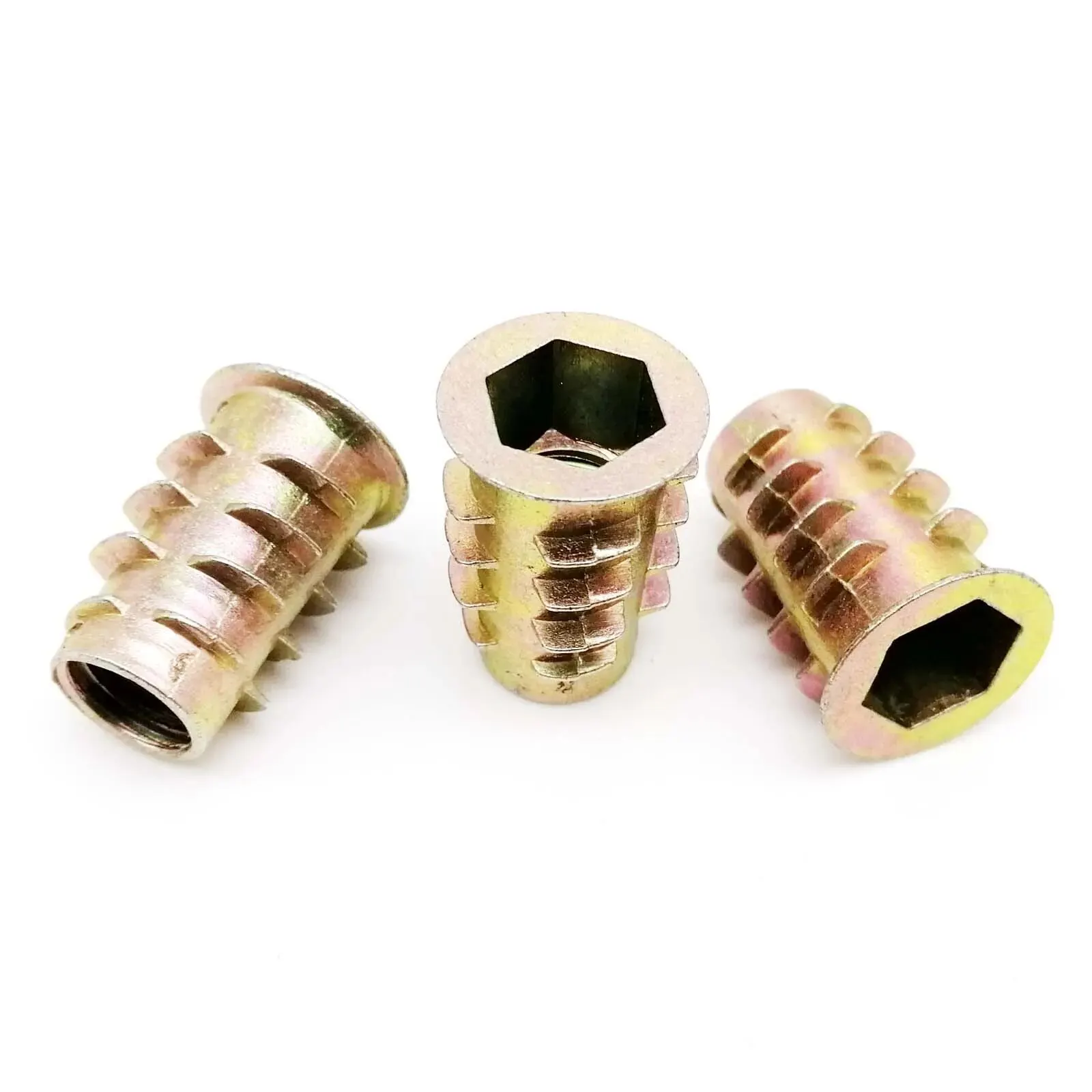 10/20pcs Embedded Insert Nut E-Nut M4 M5 M6 M8 M10 Hexagon Hex Socket Allen Head for Wood Furniture Inside and Outside Thread