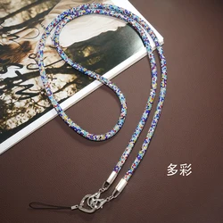 For Mobile Phone Case Crossbody Neck Shoulder Cord Strap Heart Buckle Rhinestone Trim Cotton Core Base Lanyard Pendant Chain