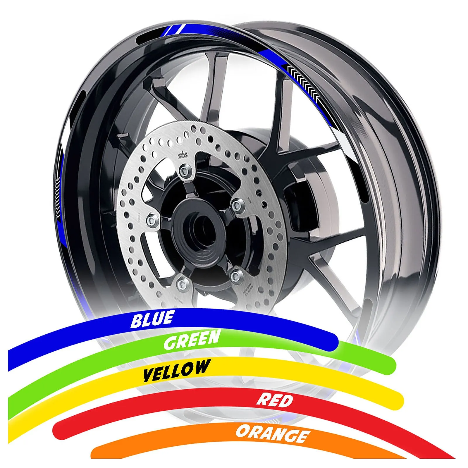 Blue Vinyl Wheel Rim Decals Sticker Kit A01B For Yamaha YZF-R1M 2015-2020