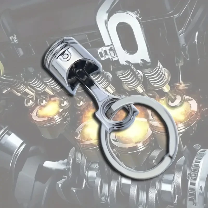 1 piece creative engine piston keychain car keychain pendant simple motorcycle piston pendant creative personality view 5