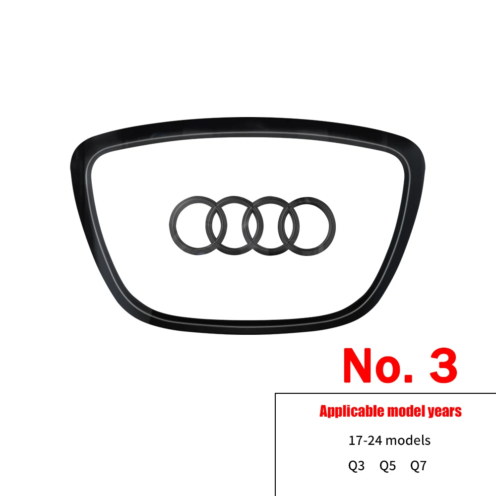 Auto-Styling Lenkrad-Mittelkappen Zierleisten Zubehör Logo für AUDI A6L Q7 Q3 Q5L Q8 A7L Q6 E-TRON SQ5 Q5 A7 A5 A3 A4L A8L A8