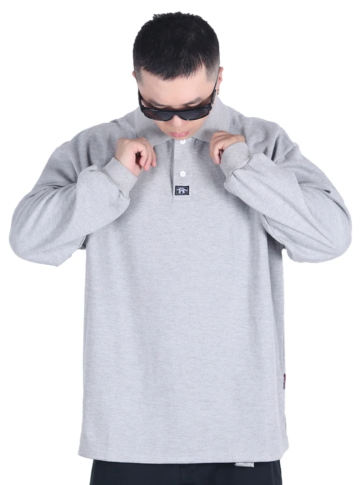 American Style Casual West Coast Loose Hip Hop Street Chicano Embroidered  Color Long Sleeve  Shirt T Shirt