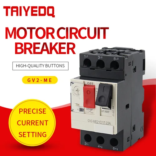 Disyuntor de protección del motor 3P, interruptor de motor de tipo magnético térmico, pulsador del disyuntor MPCB