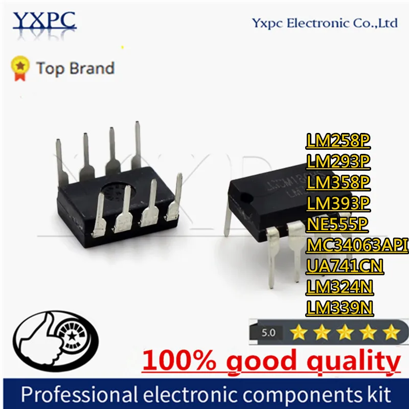 10pcs LM258P LM293P LM358P LM393P NE555P MC34063API UA741CN LM293 LM358 LM393 NE555 34063API DIP8 LM324N LM339N LM339 DIP14