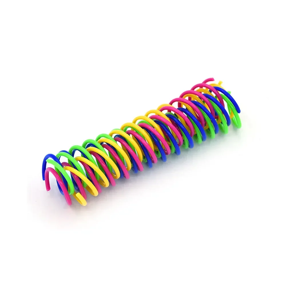 4/8Pcs/Bag Cat Spring Toys Colorful Coil Toy Kitten Coil Spiral Springs Toys Interactive Durable Heavy Gauge Cat Spring Tools