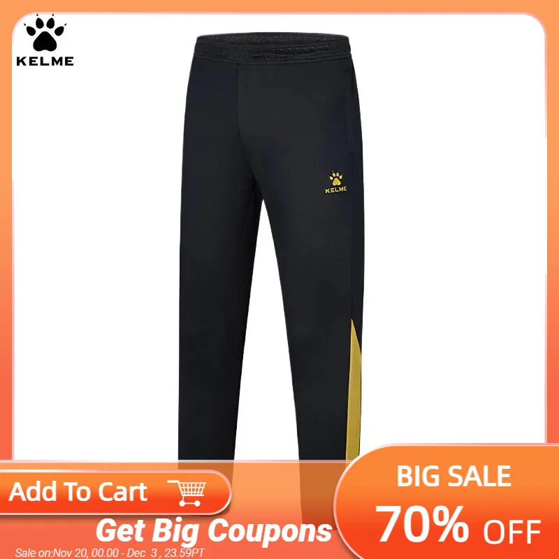 

Kelme Football Training Leggings 2024 Spring Summer Breathable Elastic Sports Pants Football Competition Jogging Pants