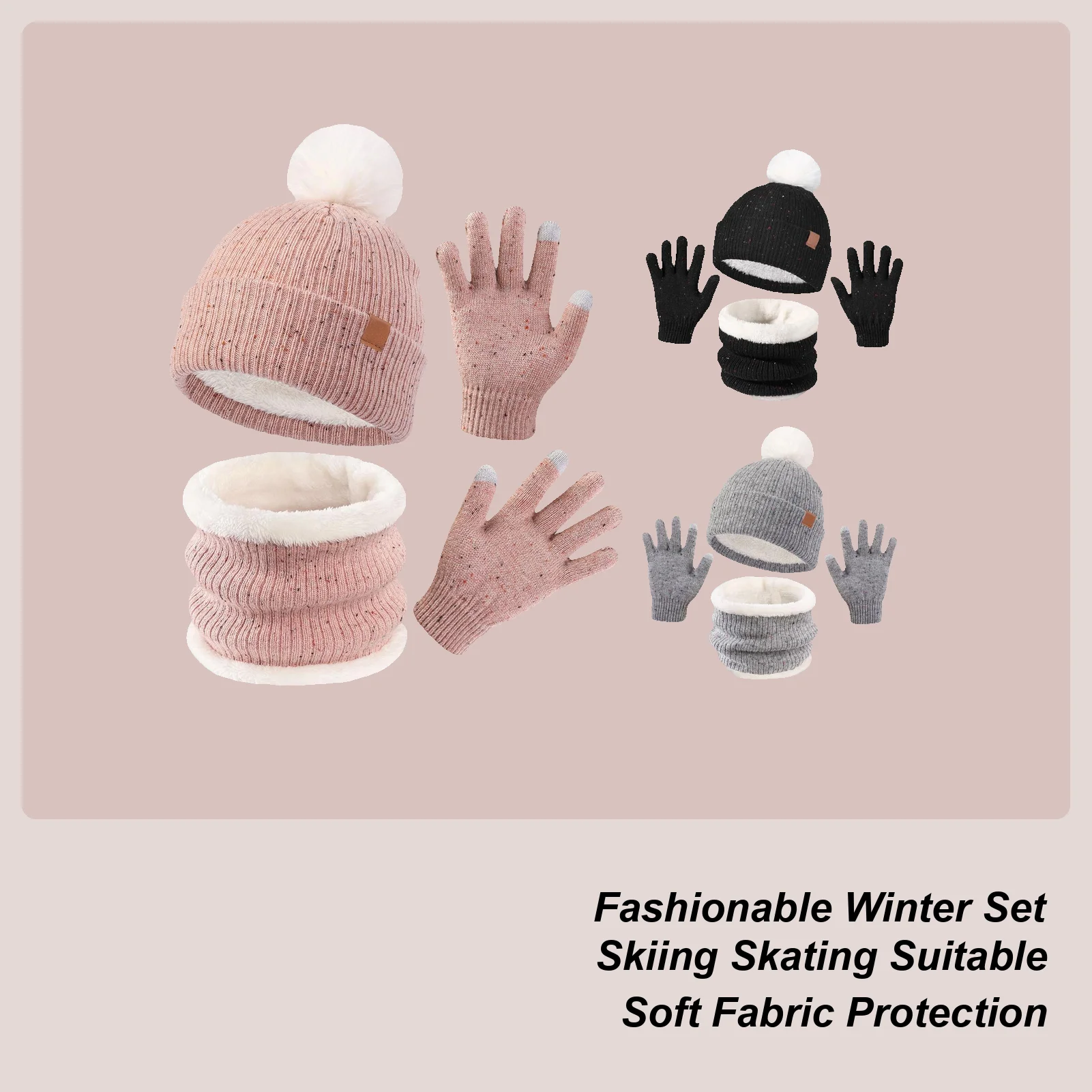 

Детская шапка, перчатки и шарфы, комплект вязаной шапки, шарф, перчатки для детей, теплые мягкие аксессуары для холодной погоды для прогулок, приключений