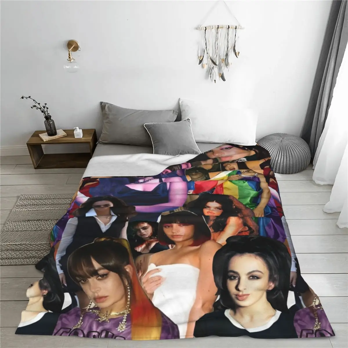 Charli Xcx Music Blankets Brat Tour Flannel Funny Warm Throw Blankets for Bedding Lounge All Season