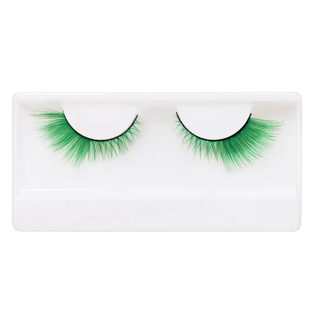 1 คู่ดูน่าทึ่งขนตาปลอมที่มีสีสัน Masquerade Soft Fluffy สี Lashes คอสเพลย์ปาร์ตี้ Eyelash Extension