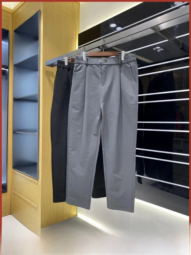 

Tailored Men's Bla Straight Leg Casual Pants Faionable Urban Sle Comfortable Breathable Polyester Blend