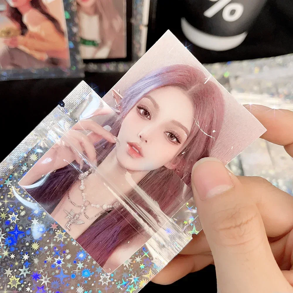 50/30/10Pcs Shining Star Kpop Photocard Storage Holder Pouch Waterproof Zipper Bag Bling Card Sleeve Idol Photo Cards Protector image 4