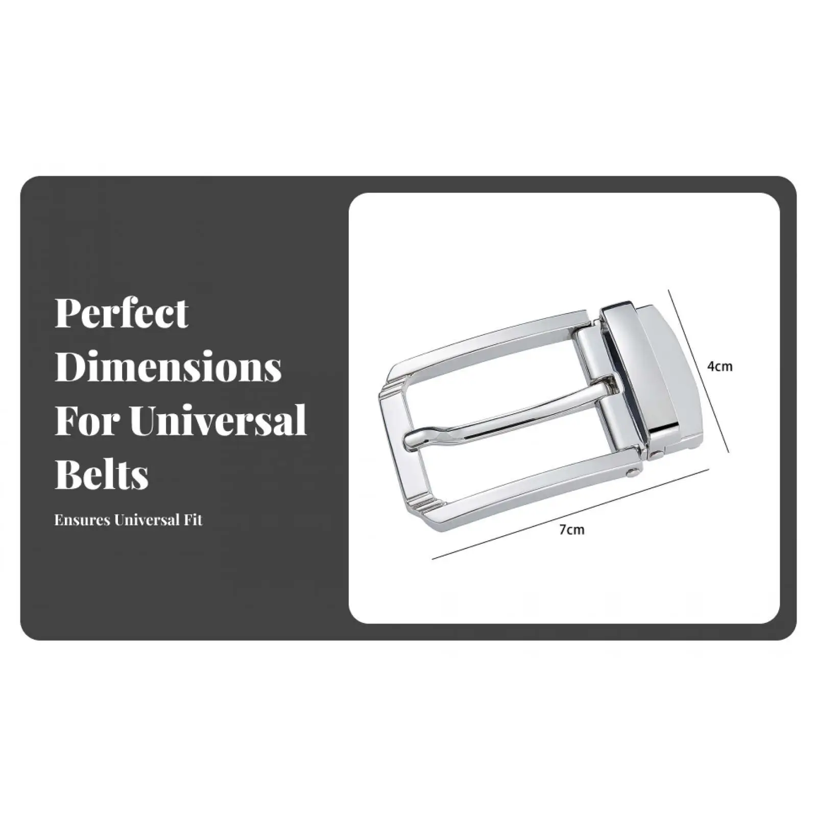 5xMetal حزام مشبك بديل لحزام جلدي أزياء رجالي دبوس حزام مشبك فضي