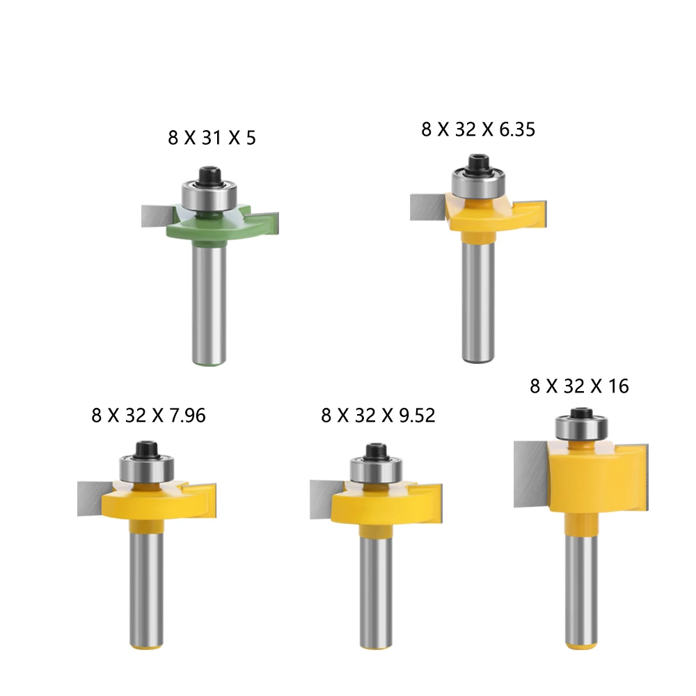 1pc 8mm Shank T-Sloting Router Bit Bit With Bearing Wood Slot Milling Cutter T Type Rabbeting Woodwork Tool For Wood MC02091