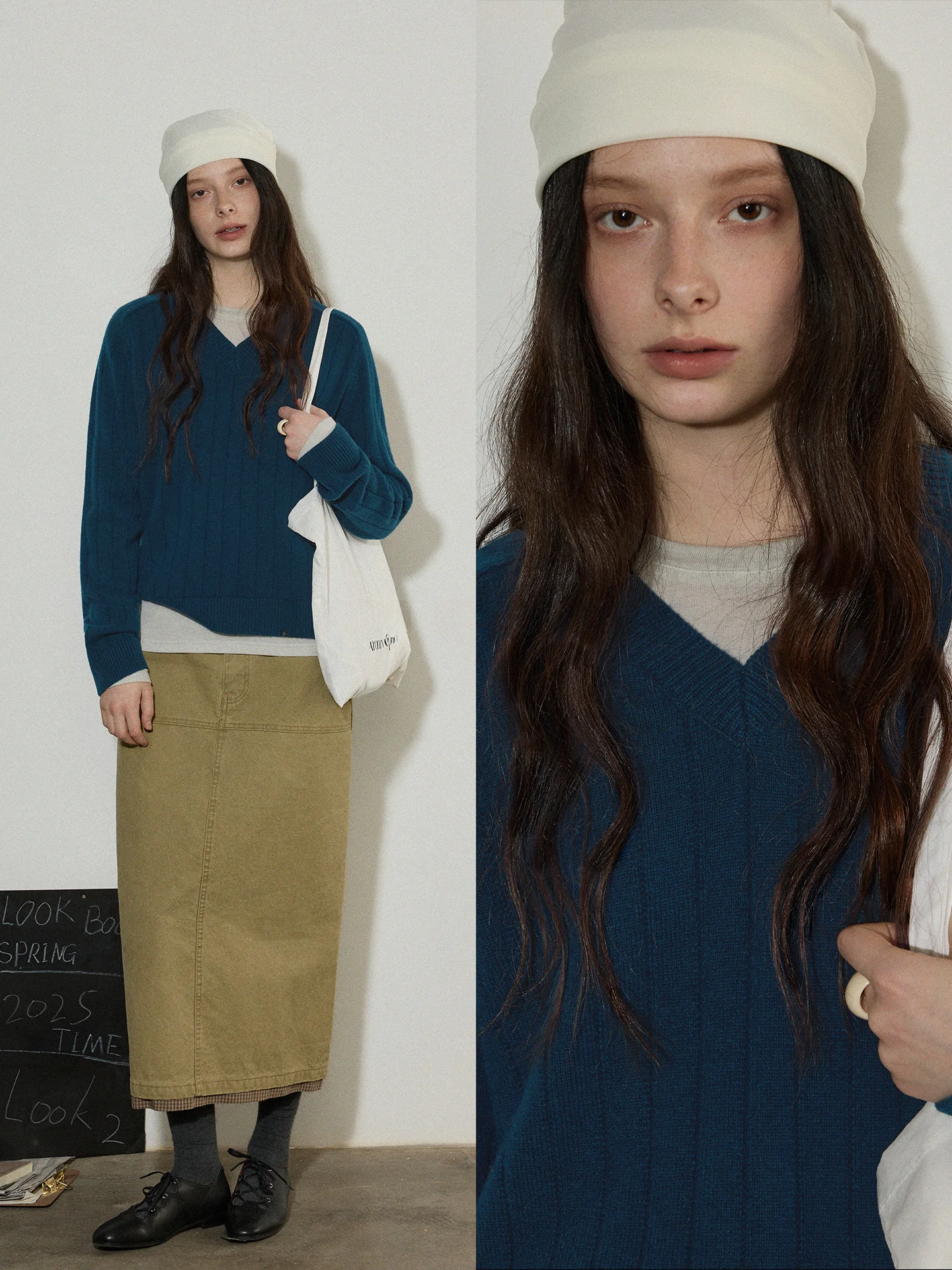 

Женский свободный вязаный свитер Lofi: мягкий, простой, универсальный, весенняя новинка, для повседневной носки, с V-образным вырезом, длинными рукавами, стандартный крой