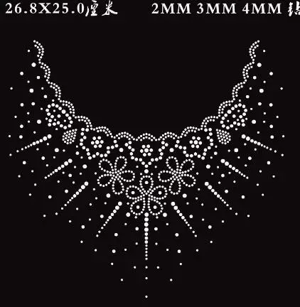 4pcs/lot(26.8x25cm) Flower Patterns Rhinestone Motif Hot fix Rhinestone for Garment Iron on Heat Transfer DIY (JA-1068)