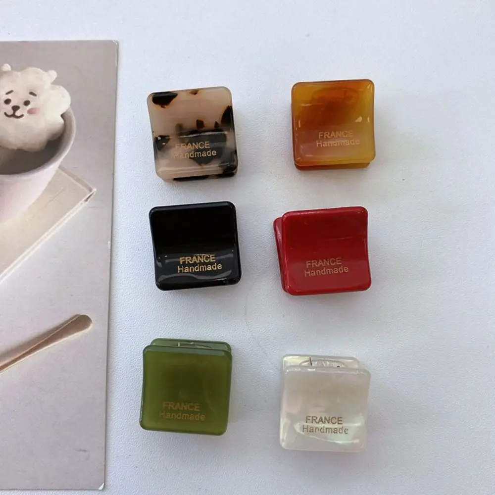 Temperament Acetic Acid Mini Hair Claw Square Hair Grab Clip Acetate Hair Clips Y2K Barrettes Party