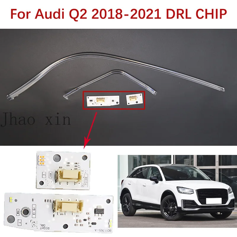 for-audi-q2-2018-2021-white-light-car-daytime-light-drl-chip-light-guide-strip-ballast-module-lamp-tube-angel-eyes-circuit-board