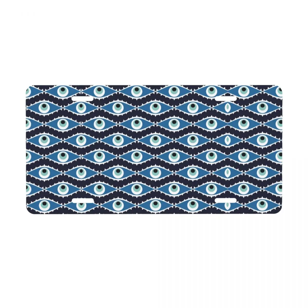 Novelty Turkish Greek Evil Eye Decorative Metal License Plate Mediterranean Nazar Lucky Charm Aluminum Car Front Vanity Tag