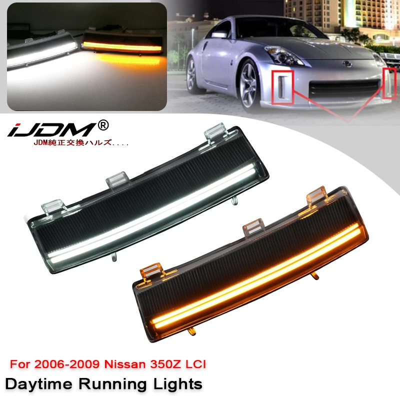 

For Nissan 350Z LCI 2006 2007 2008 2009 LED DRL Light Front Bumper Reflector Side Marker Light with Turn Signals Light