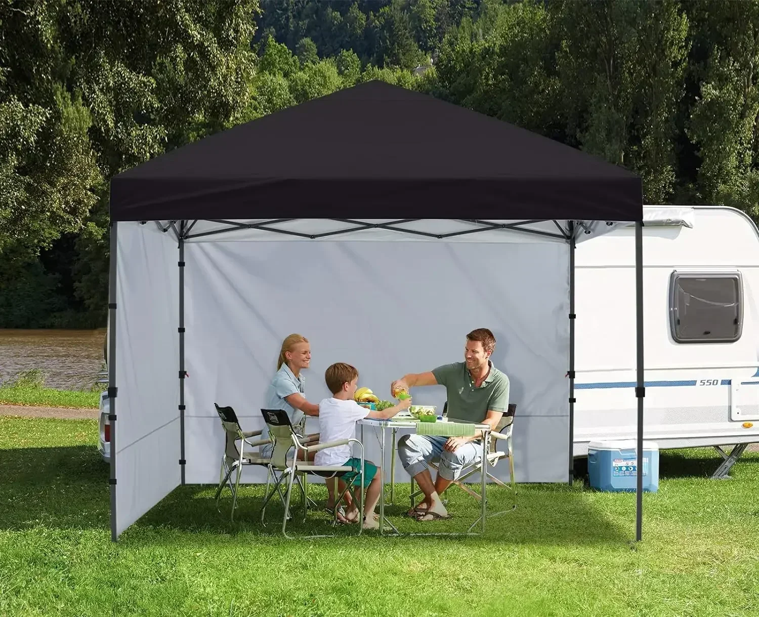 Pop Up Canopy Tent 8x8Ft Outdoor Festival Tailgate Event Vendor Craft Show Canopy with 2 Removable Sunwalls Instant Sunwalls