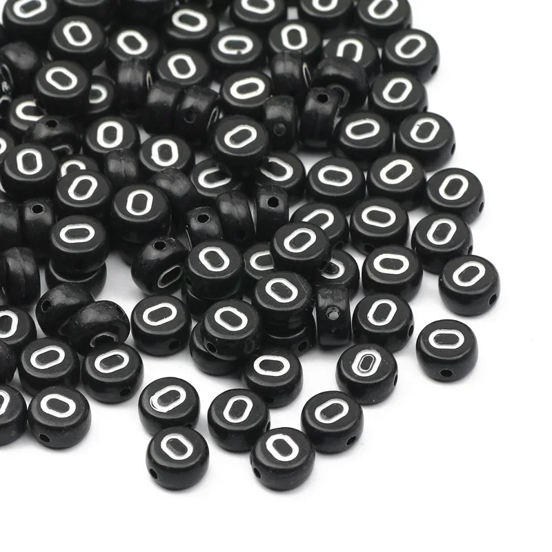 100-500PCS Schwarz Runde Acryl Buchstaben Perlen A-Z Alphabet Lose Perlen Für Schmuck Machen DIY Halskette Armband handgemachte Handwerk – Detail 17