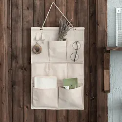 4/7 Pockets Cotton Wall Hanging Storage Bag Multilayer Closet Door Closet Storage Bag Organizer Home Cosmetics Toys
