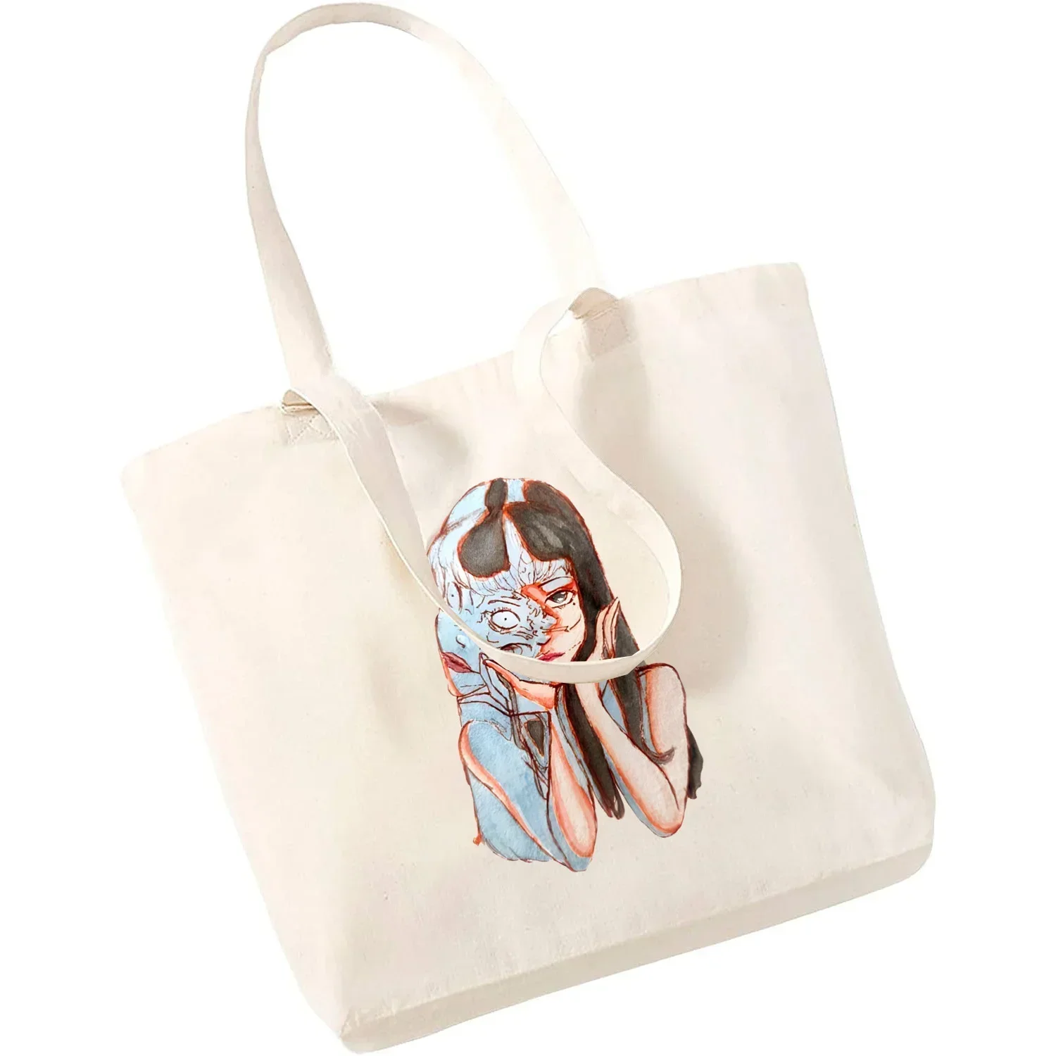 Junji Ito Tomie Shintaro Kago stampa borsa per la spesa riutilizzabile borse in tela da donna stampa Eco Bag Cartoon Shopper borse a tracolla