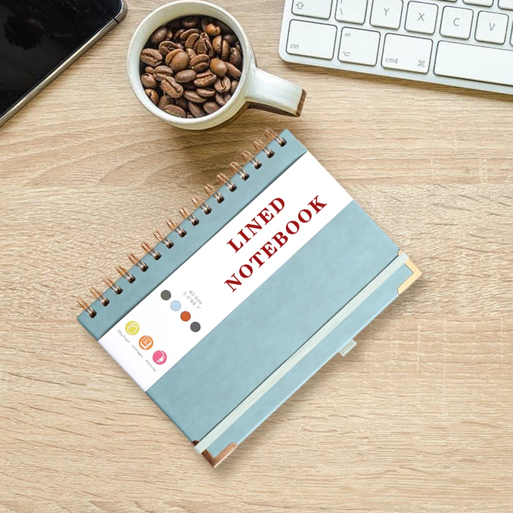 Cuaderno forrado A5, diario en espiral, cuaderno portátil de tapa dura, cuaderno multifunción de hojas sueltas para hombres y mujeres