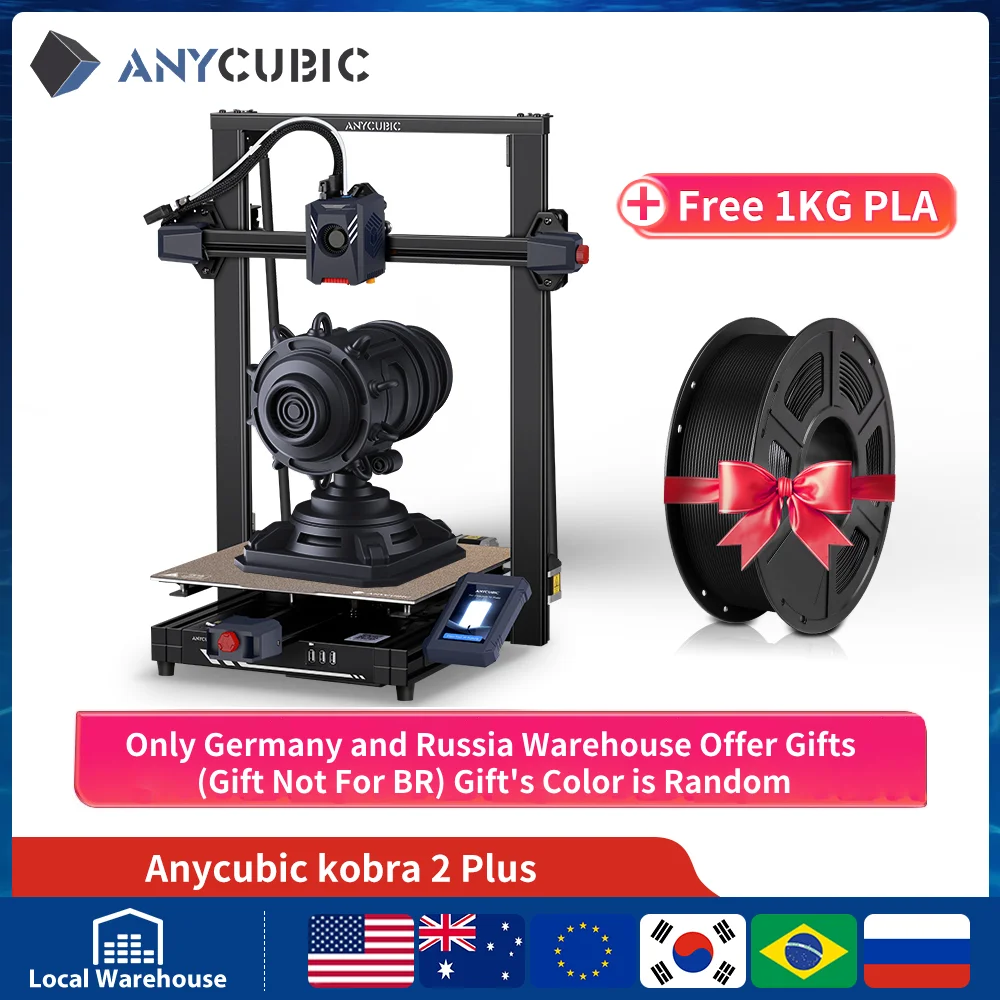 ANYCUBIC KOBRA 2 Plus 3d Printer Printers 4.3 inch Capacitive HD Touch Screen, Auto Leveling High Precision Professional Printer