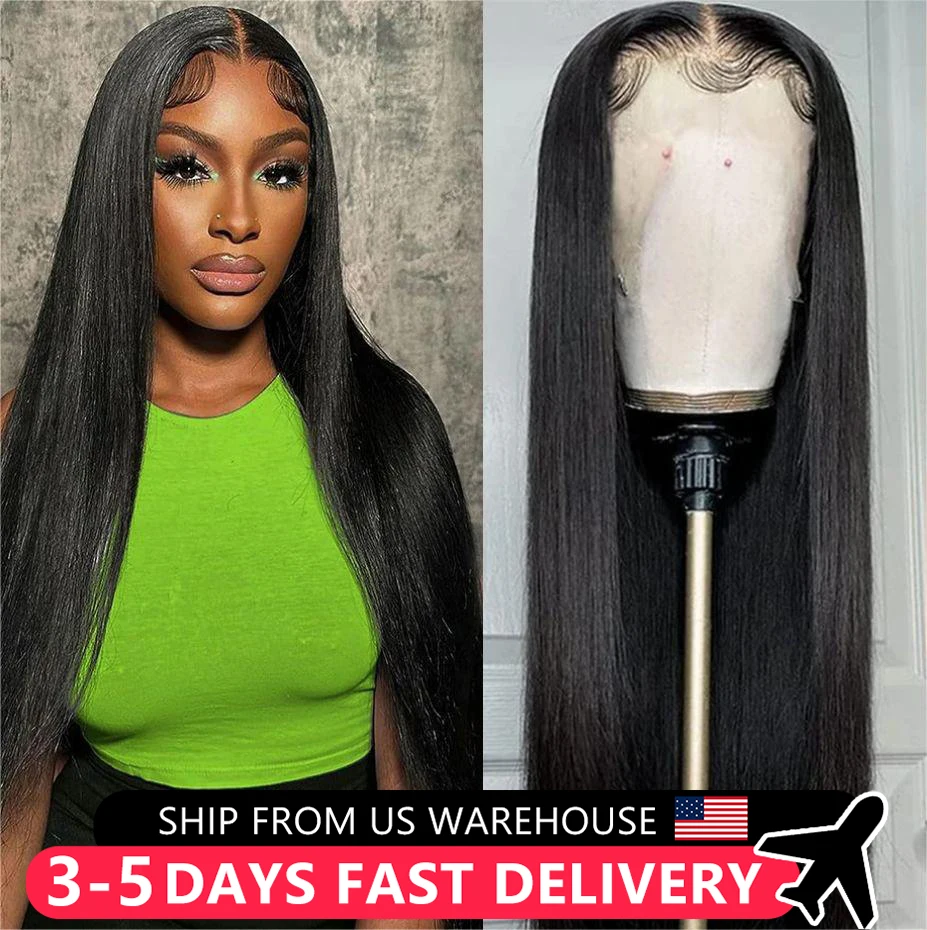 13x4 13x6 Bone Straight Human Hair Wigs 360 Full Lace Front Indian Hair Wigs Transparent 180% 4x4 Lace Closure For Black Women