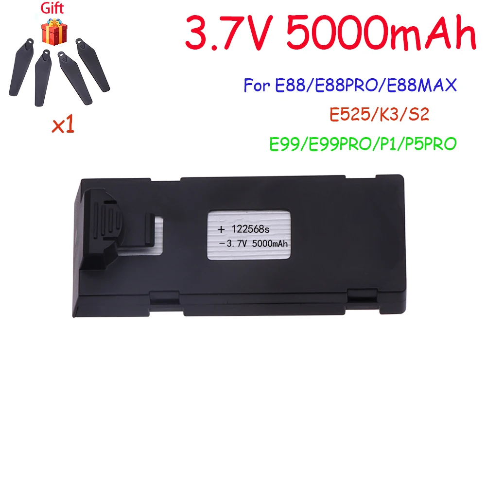 3.7V 5000Mah RC Drone Batterie Accessoire Pour E88 E88PRO E99 K3 Ls-E525 EfruitPRO Mini UAbility Drone Batterie Spéciale Batterie Rc Pièces