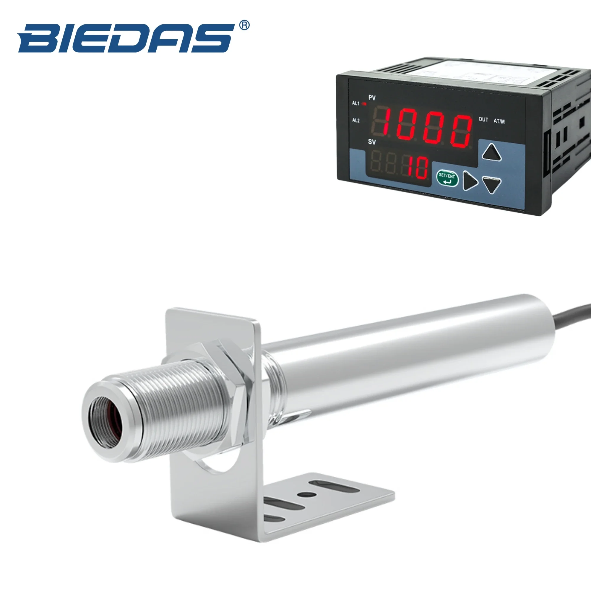 

BYD-C140A 500~1400℃ IP65 Stainless Steel Non-contact Infrared Thermometer Sensor Online Infrared Temperature Controller